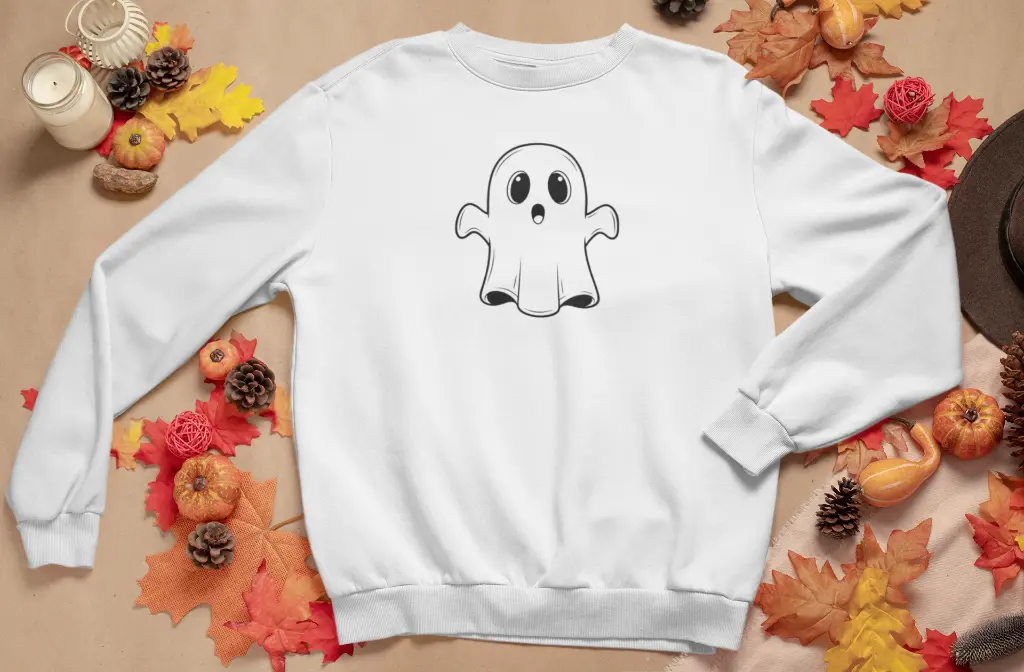 Embossed Spooky Ghost Sweatshirt