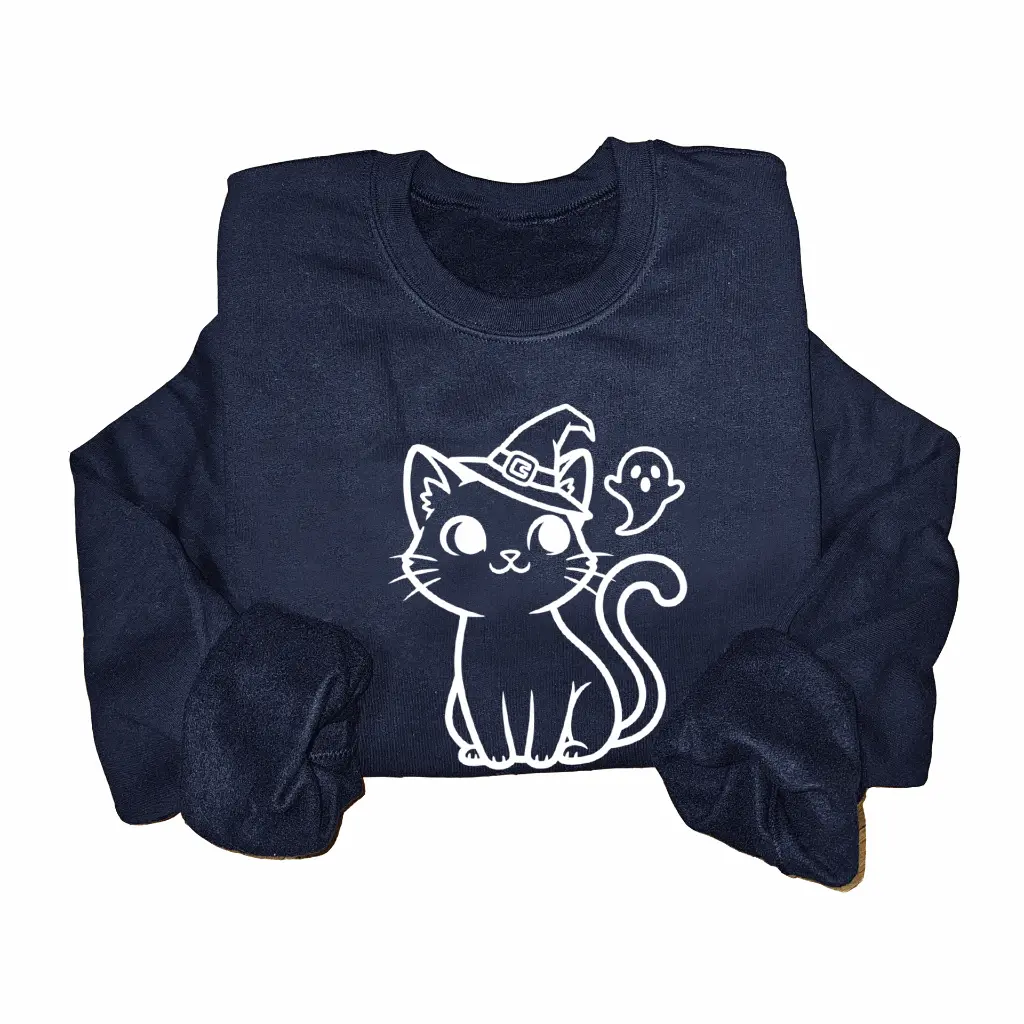 Embossed Spooky Cat Sweatshirt