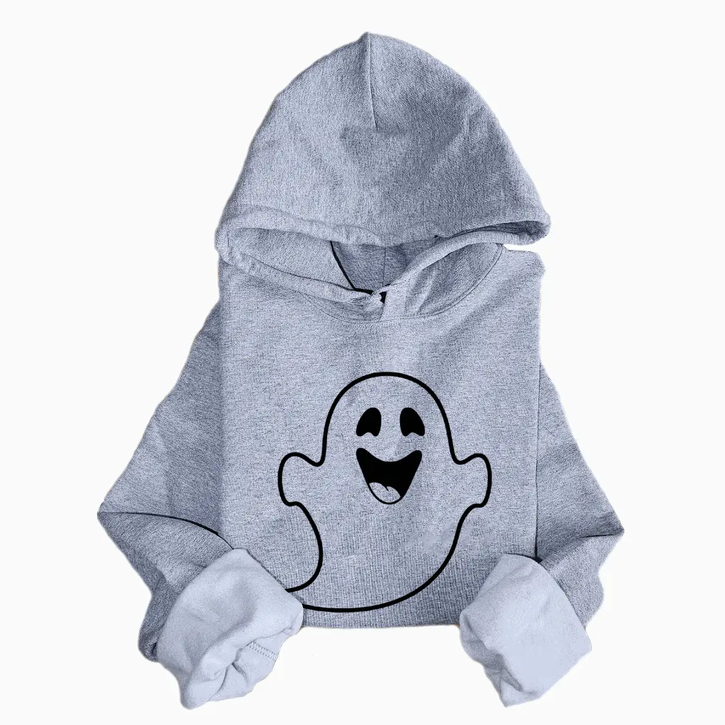 Embossed Happy Ghost Hoodie
