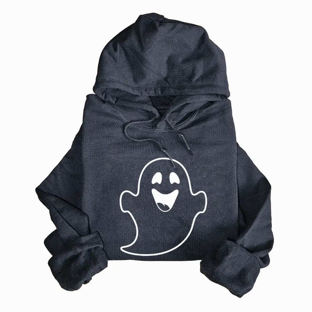 Embossed Happy Ghost Hoodie