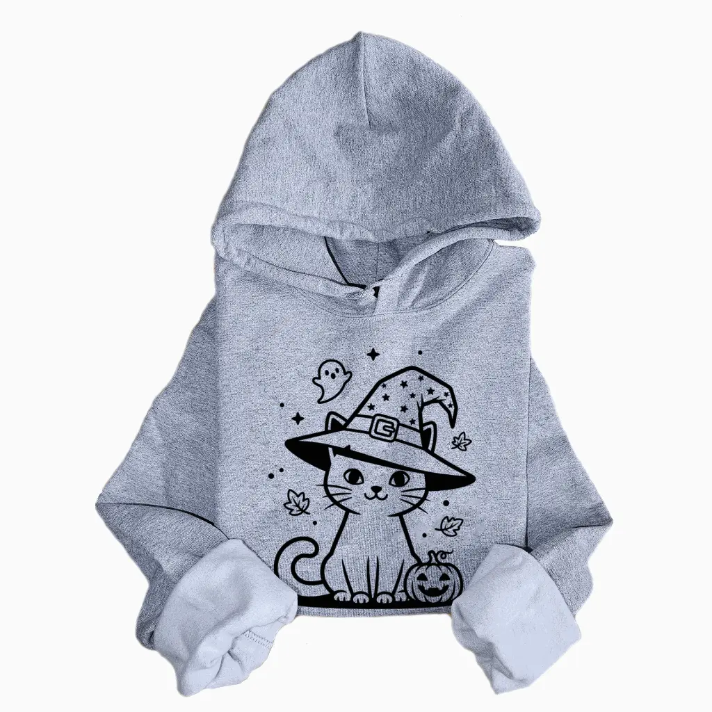 Embossed Autumn Cat Hoodie