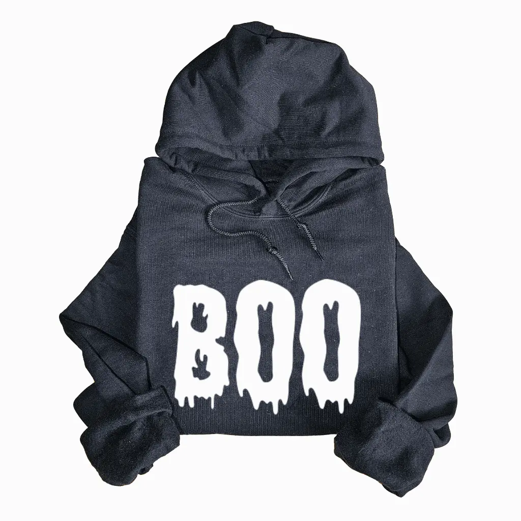 Embossed Boo Hoodie