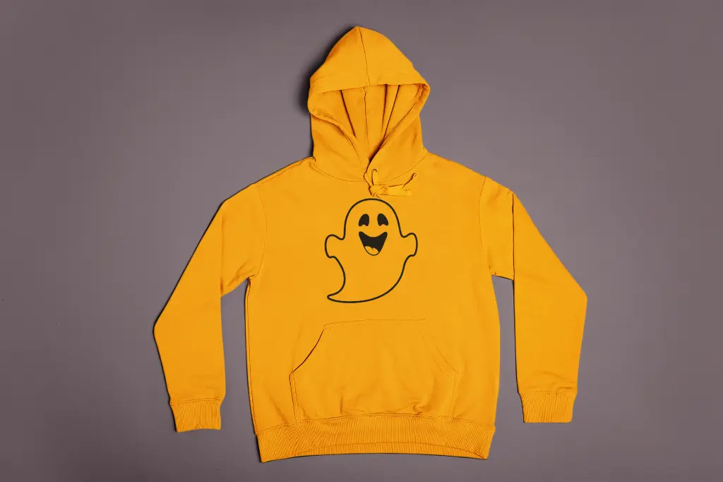 Embossed Happy Ghost Hoodie