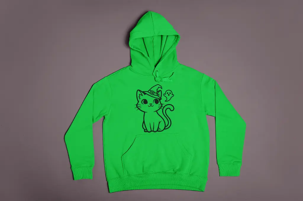 Embossed Spooky Cat Hoodie