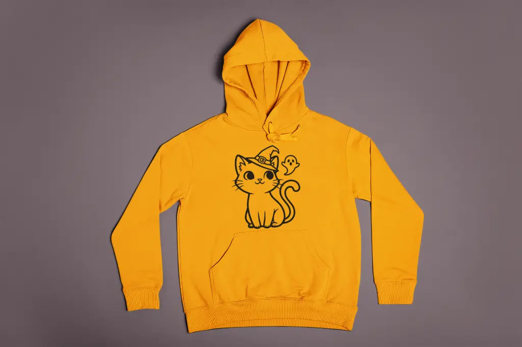 Embossed Spooky Cat Hoodie