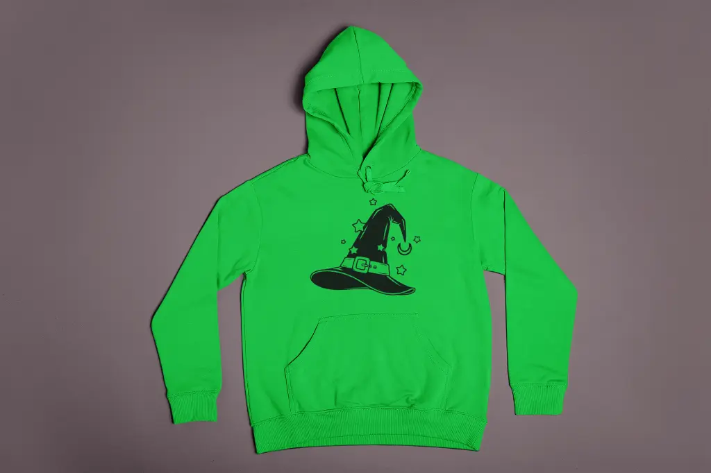 Embossed Witch Hat Hoodie