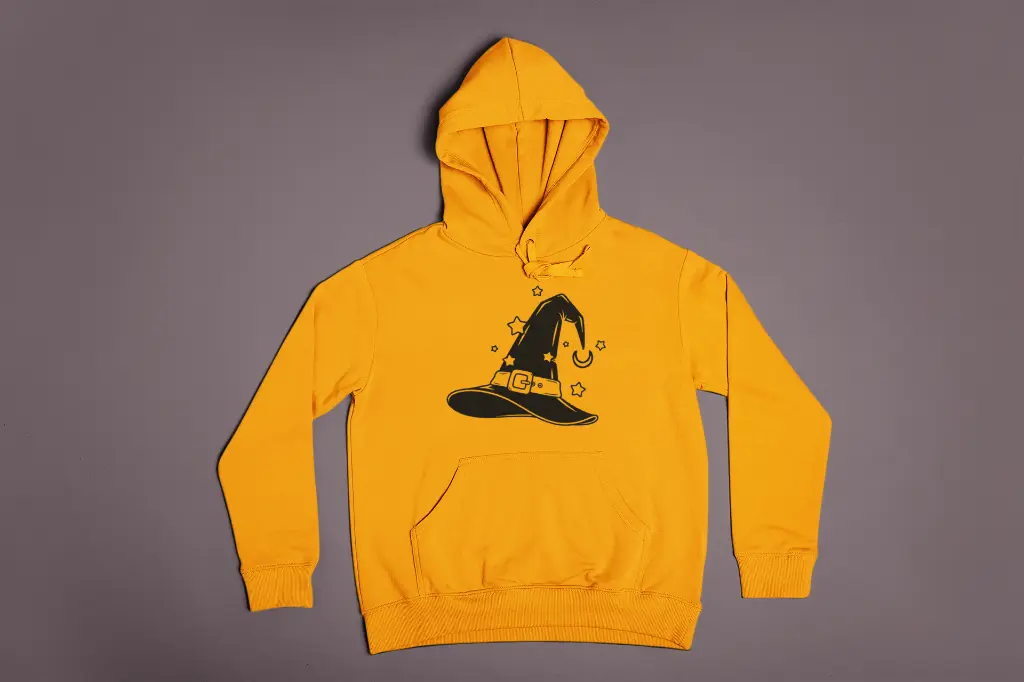 Embossed Witch Hat Hoodie