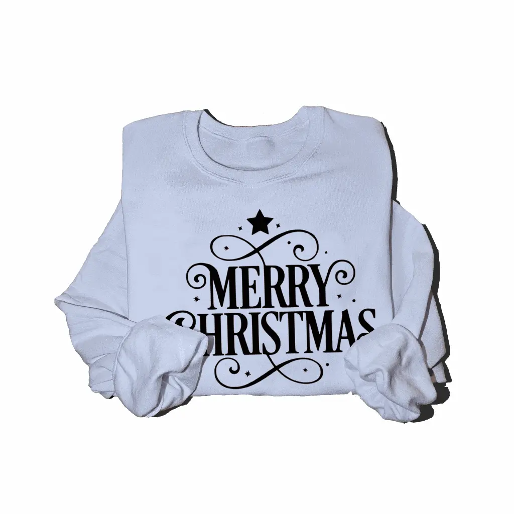 Embossed Merry Christmas Sweatshirt