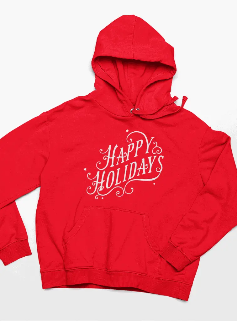 Embossed Happy Holidays Hoodie