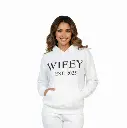 Personalized Embossed WIFEY Hoodie Contrast