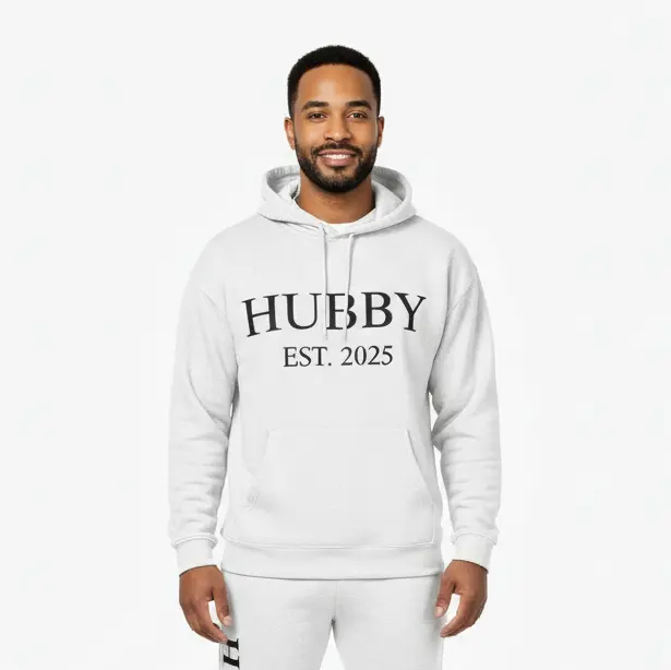 Personalized Embossed HUBBY Hoodie Contrast
