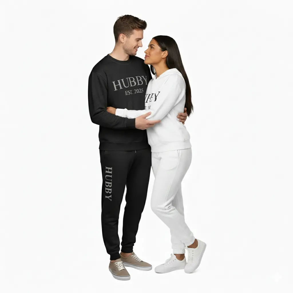 Personalized Embossed WIFEY Sweatshirt Contrast