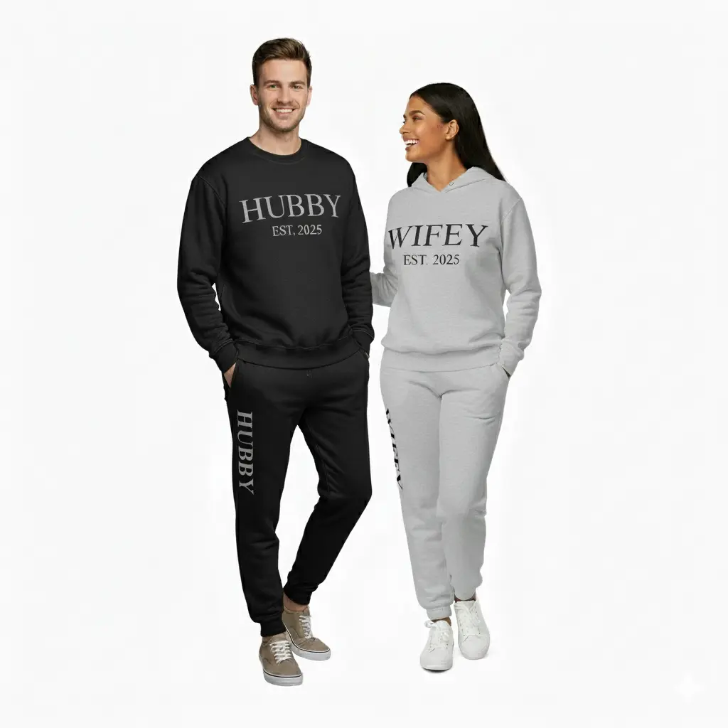 Personalized Embossed WIFEY Sweatshirt Contrast