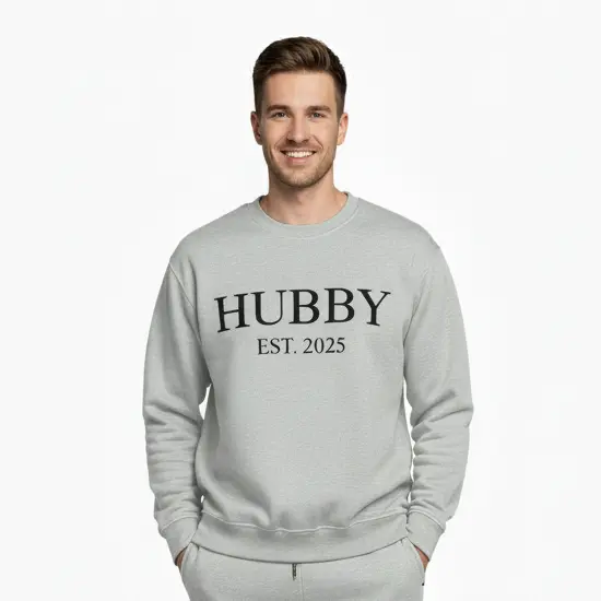Personalized Embossed HUBBY Sweatshirt Contrast
