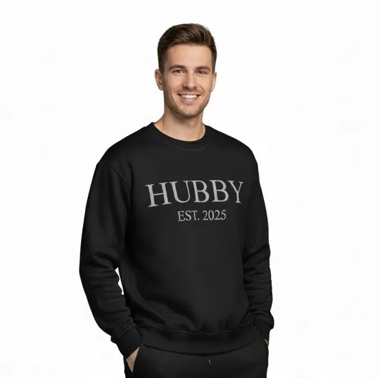 Personalized Embossed HUBBY Sweatshirt Contrast