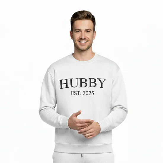 Personalized Embossed HUBBY Sweatshirt Contrast