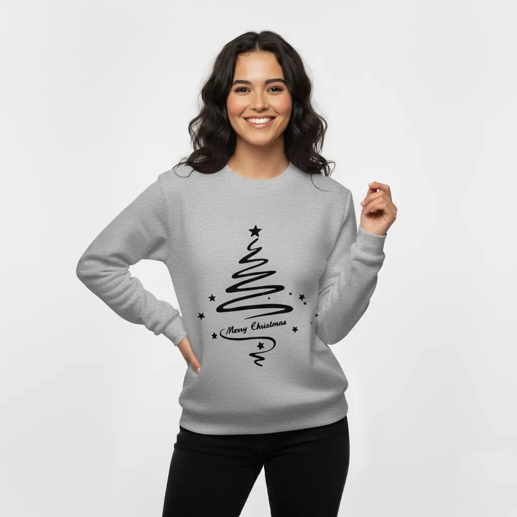 Embossed Christmas Tree Sweatshirt