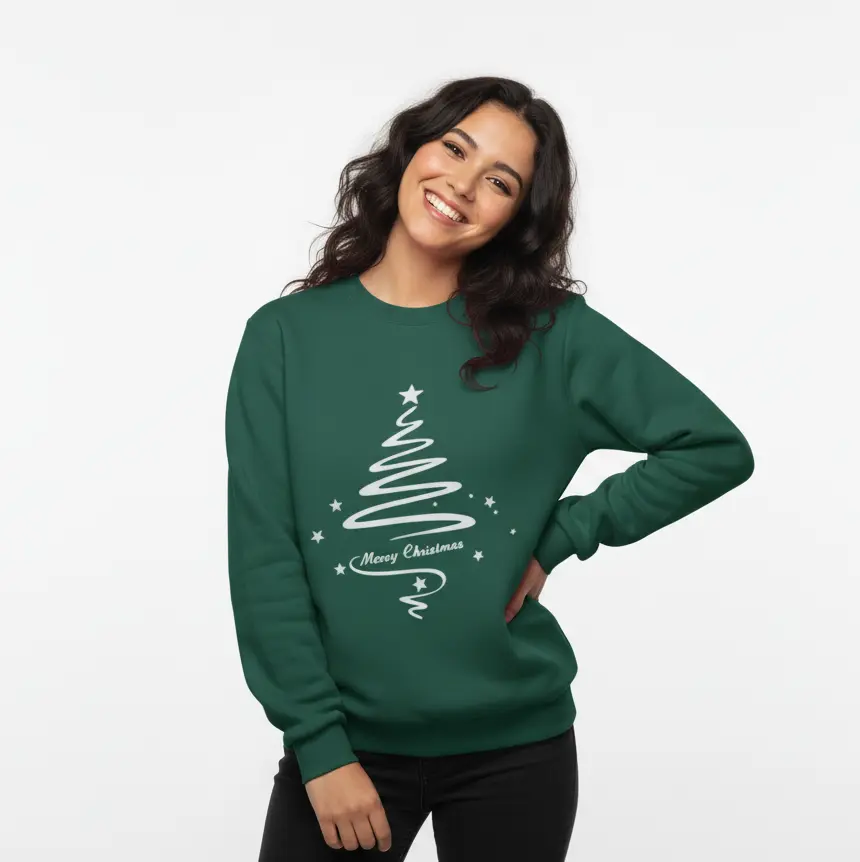 Embossed Christmas Tree Sweatshirt