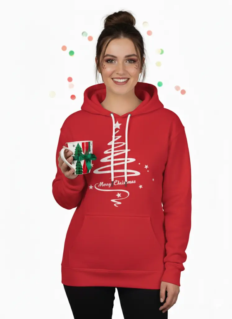 Embossed Christmas Tree Hoodie