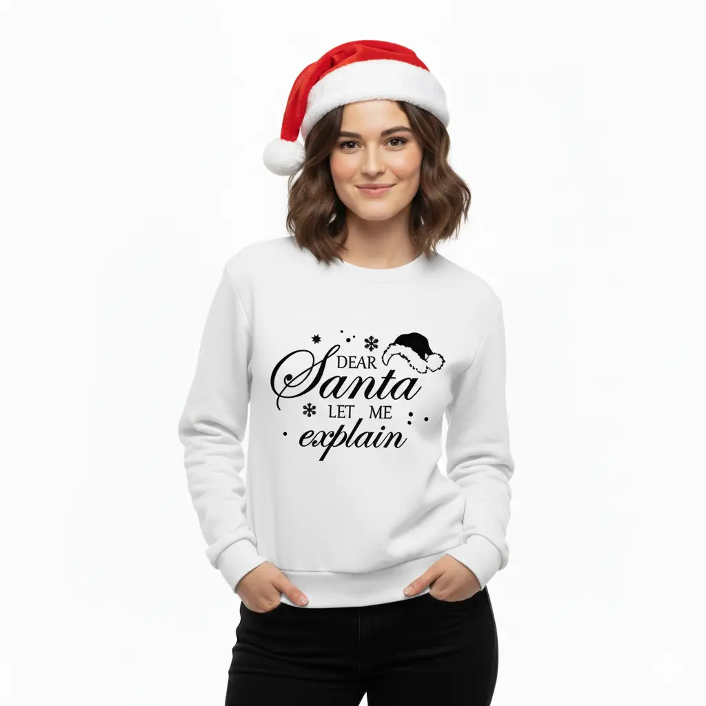 Embossed Santa let me explain Sweatshirt