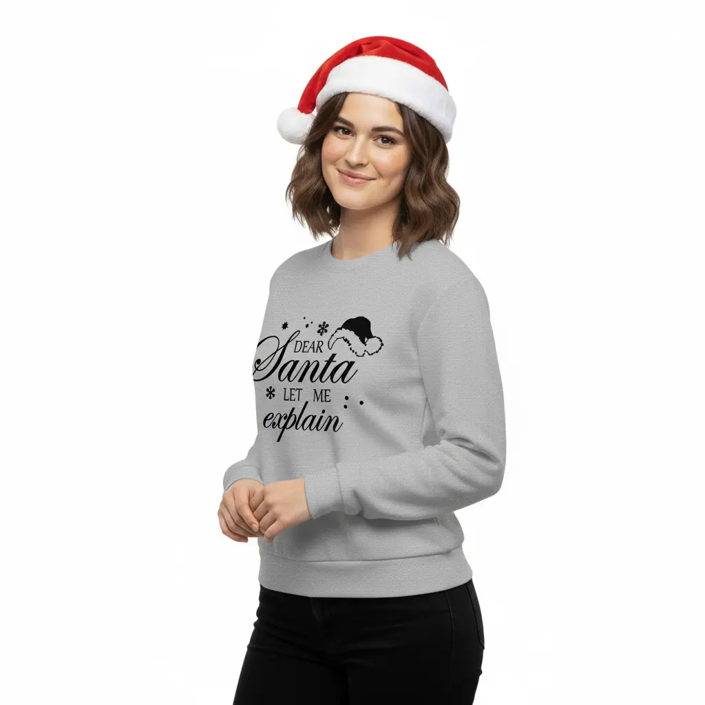 Embossed Santa let me explain Sweatshirt