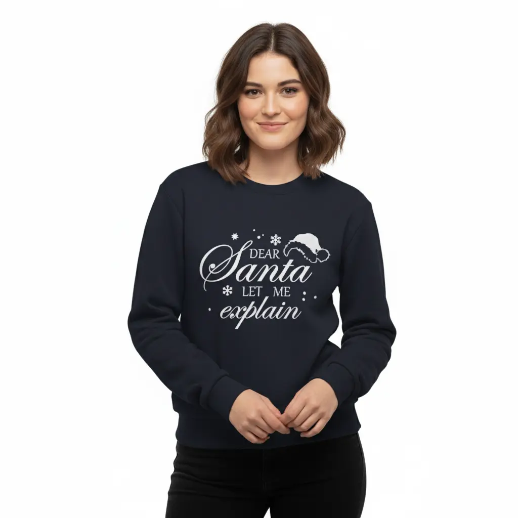 Embossed Santa let me explain Sweatshirt