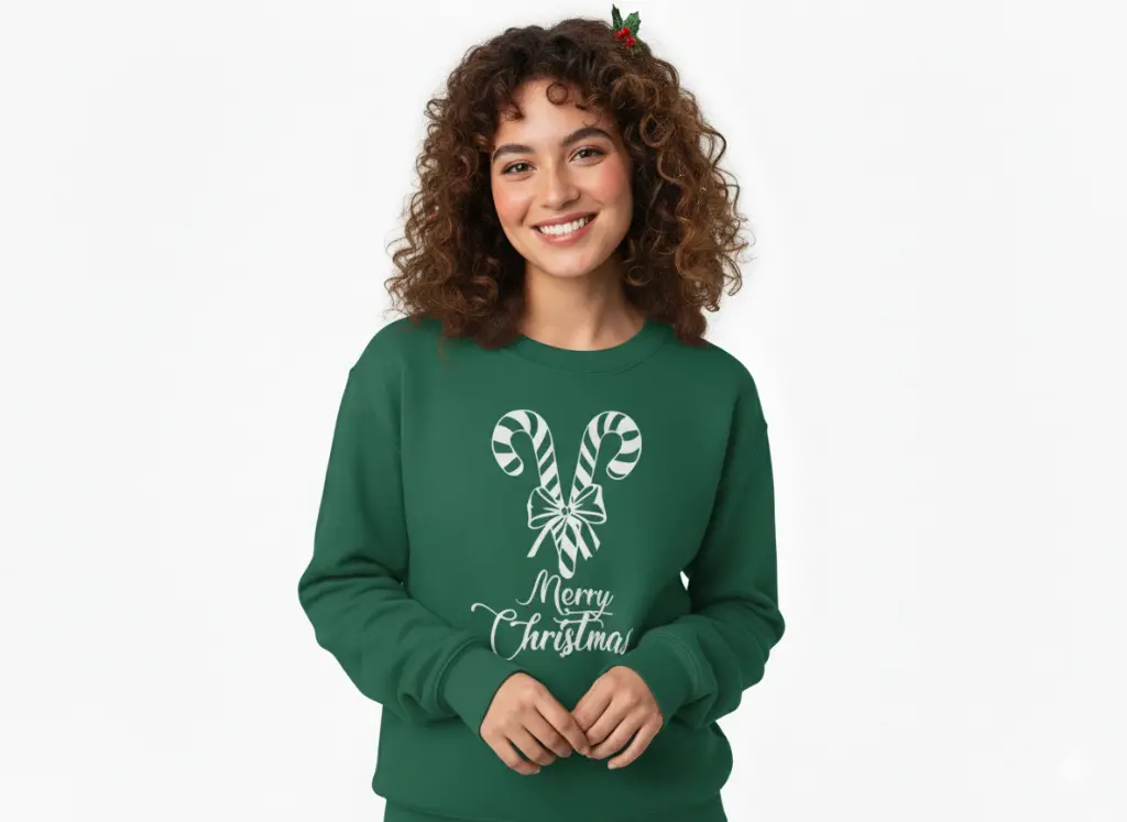 Embossed Candy Cane Sweatshirt