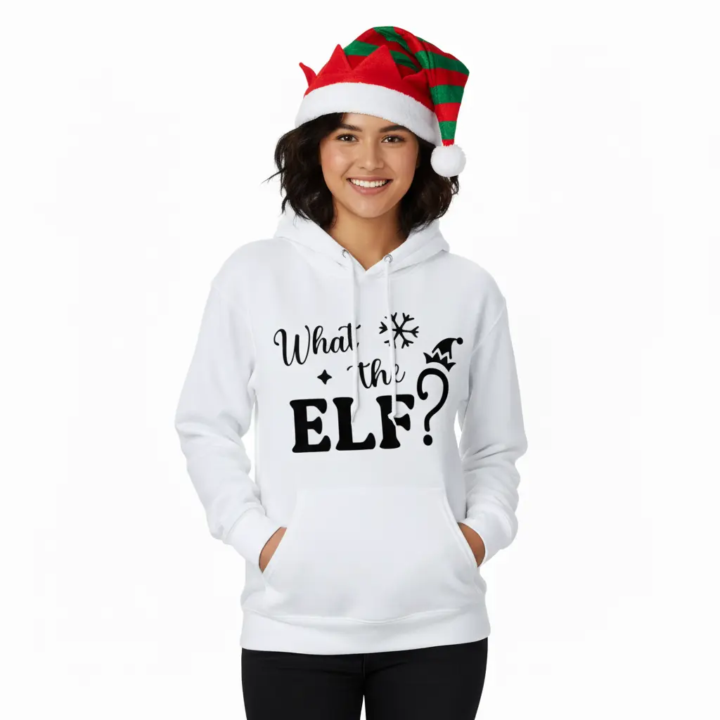 Embossed What the Elf Hoodie