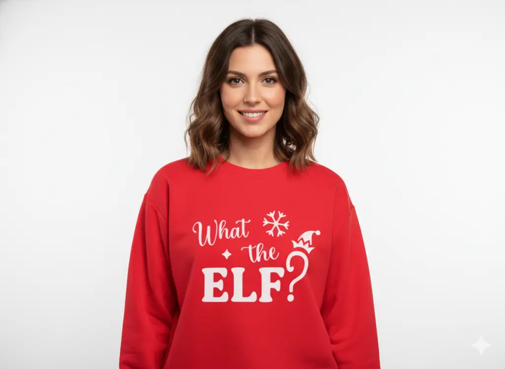Embossed What the Elf Sweatshirt