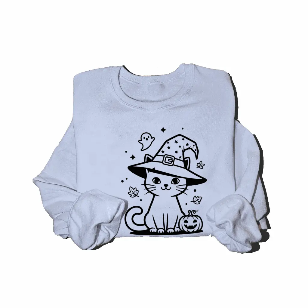 Embossed Autumn Cat Sweatshirt