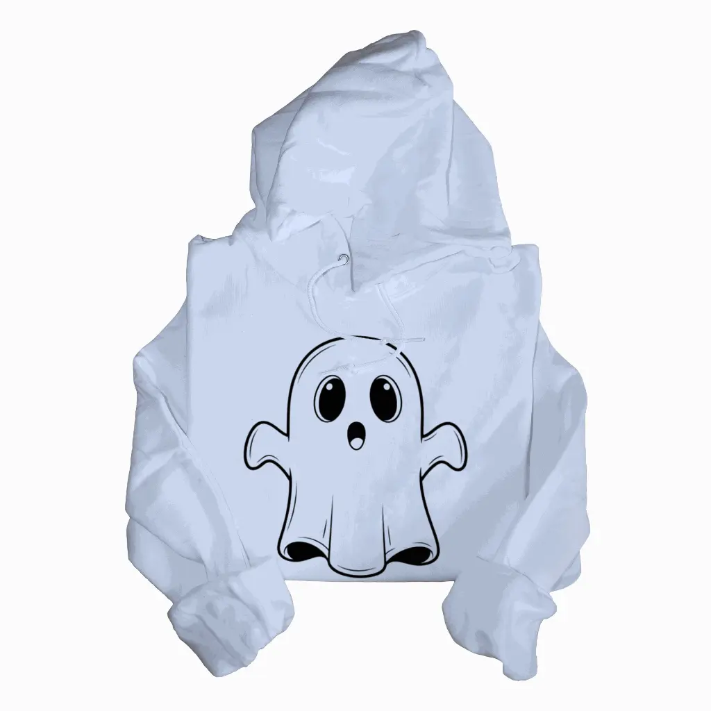 Embossed Spooky Ghost Hoodie