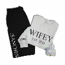Personalized Embossed Puff WIFEY Sweatshirt & Joggers Set Contrast