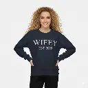 Personalized Embossed WIFEY Sweatshirt Contrast