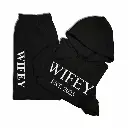 Personalized Embossed Puff WIFEY Hoodie & Joggers Set Contrast