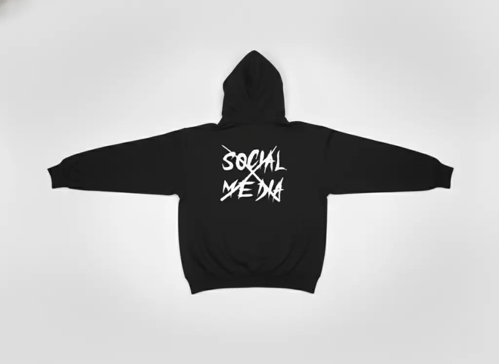 Social Media - Embossed Puff Back Hoodie