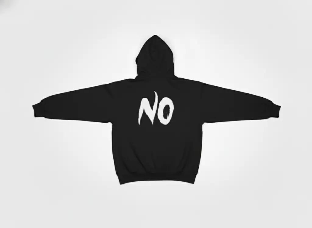 No - Embossed Puff Back Hoodie