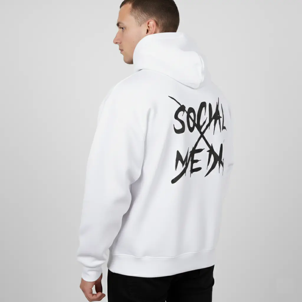 Social Media - Embossed Puff Back Hoodie
