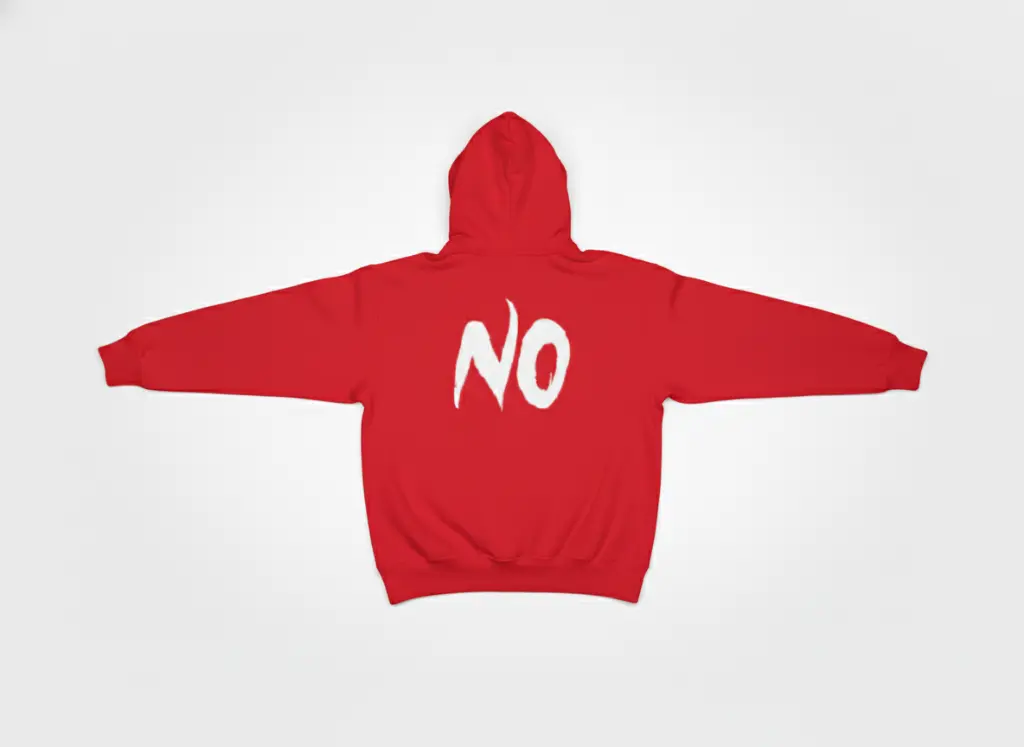 No - Embossed Puff Back Hoodie