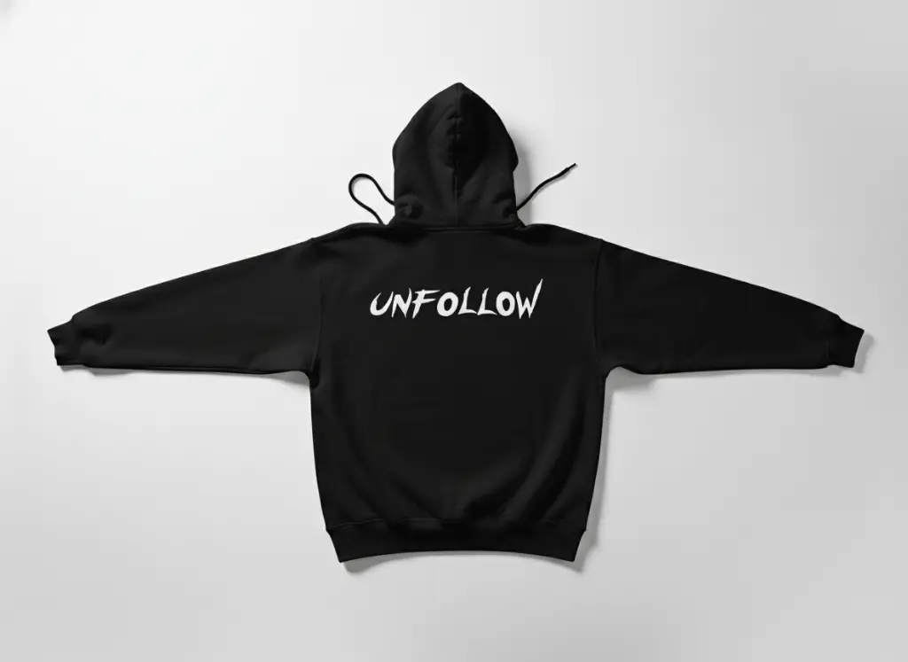 Unfollow - Embossed Puff Back Hoodie