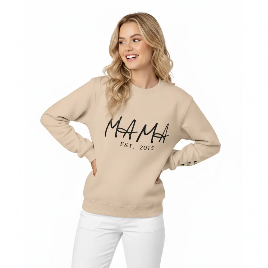 Personalized Embossed MAMA Sweatshirt