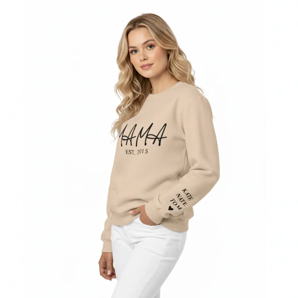 Personalized Embossed MAMA Sweatshirt