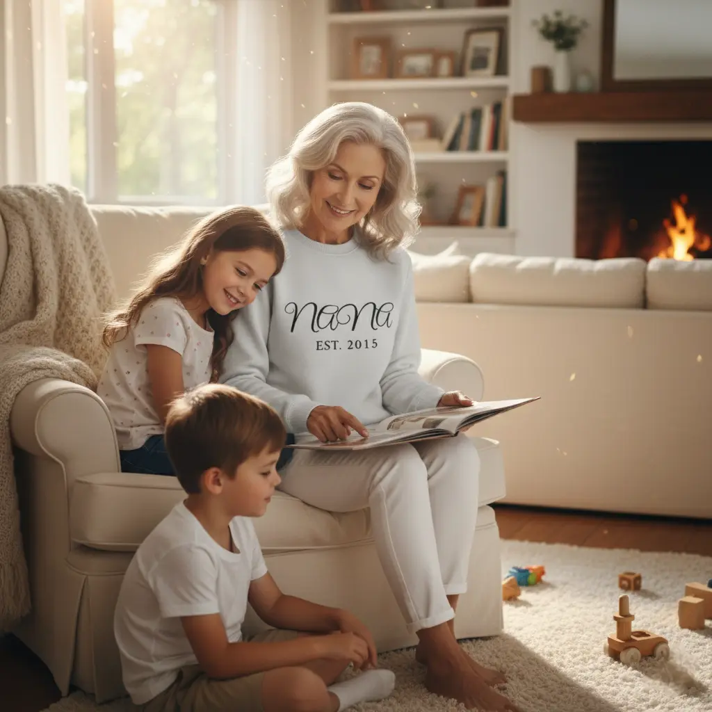 Personalized Embossed GRANDMA Sweatshirt
