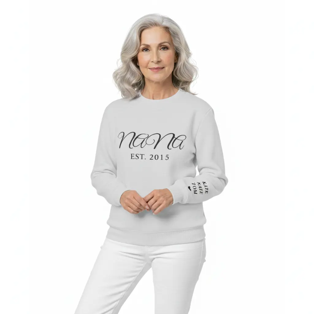 Personalized Embossed GRANDMA Sweatshirt