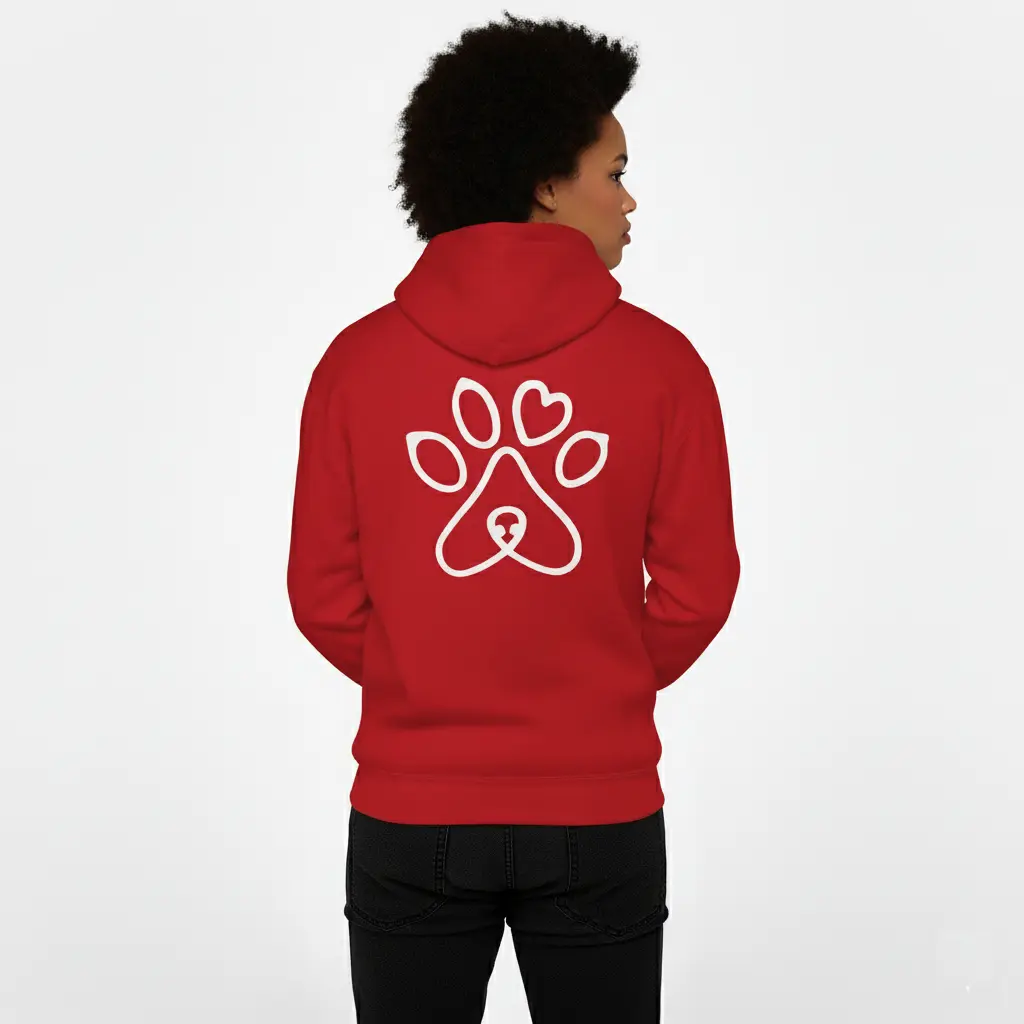 Pet's Love - Embossed Valentines Red Hoodie