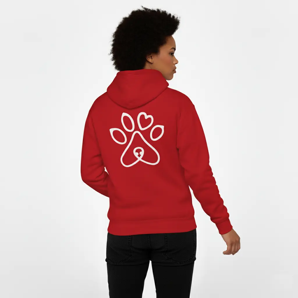 Pet's Love - Embossed Valentines Red Hoodie
