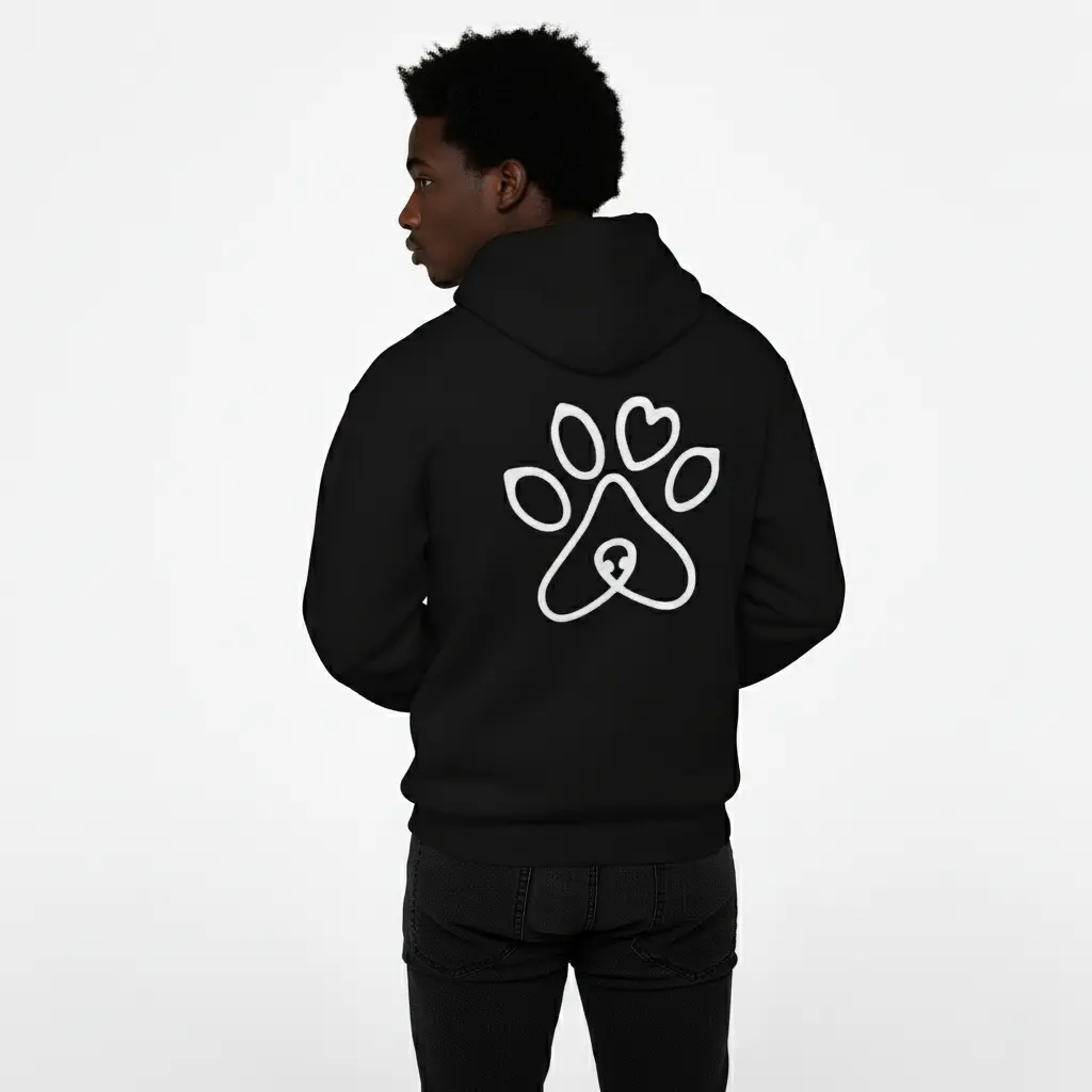 Pet's Love - Embossed Valentines Black Hoodie