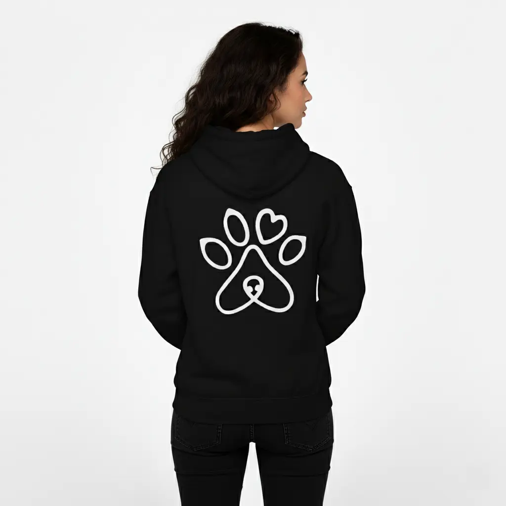 Pet's Love - Embossed Valentines Black Hoodie