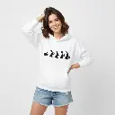 Easter Evolution - Embossed Easter White Hoodie