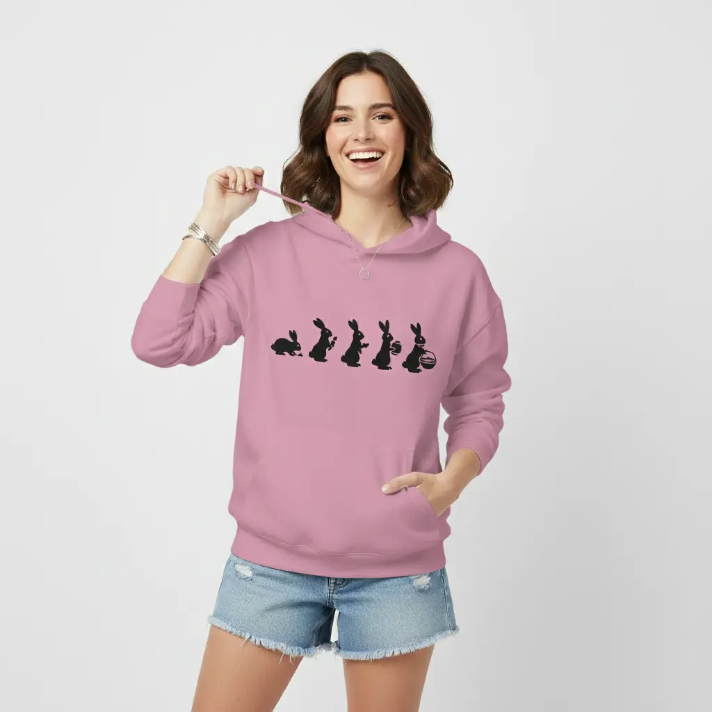 Easter Evolution - Embossed Easter Pink Hoodie