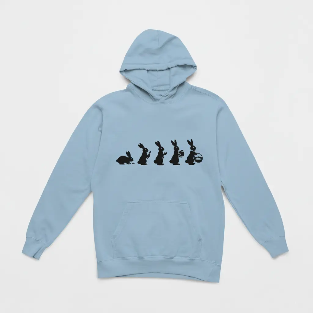Easter Evolution - Embossed Easter Blue Hoodie